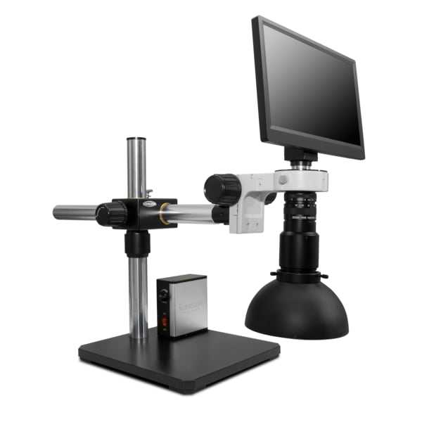 Macro Digital Inspection System And Dome LED Light On Single Arm Stand